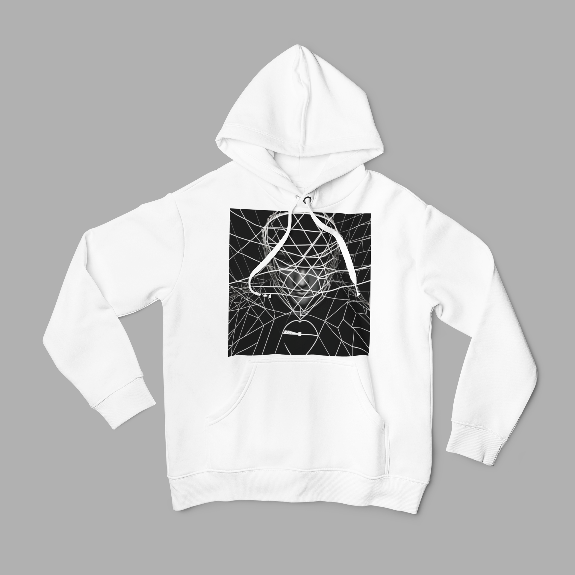 K#503 - Geometric Mind Hoodie – Schwarzweiß trifft Vision | Kirrify
