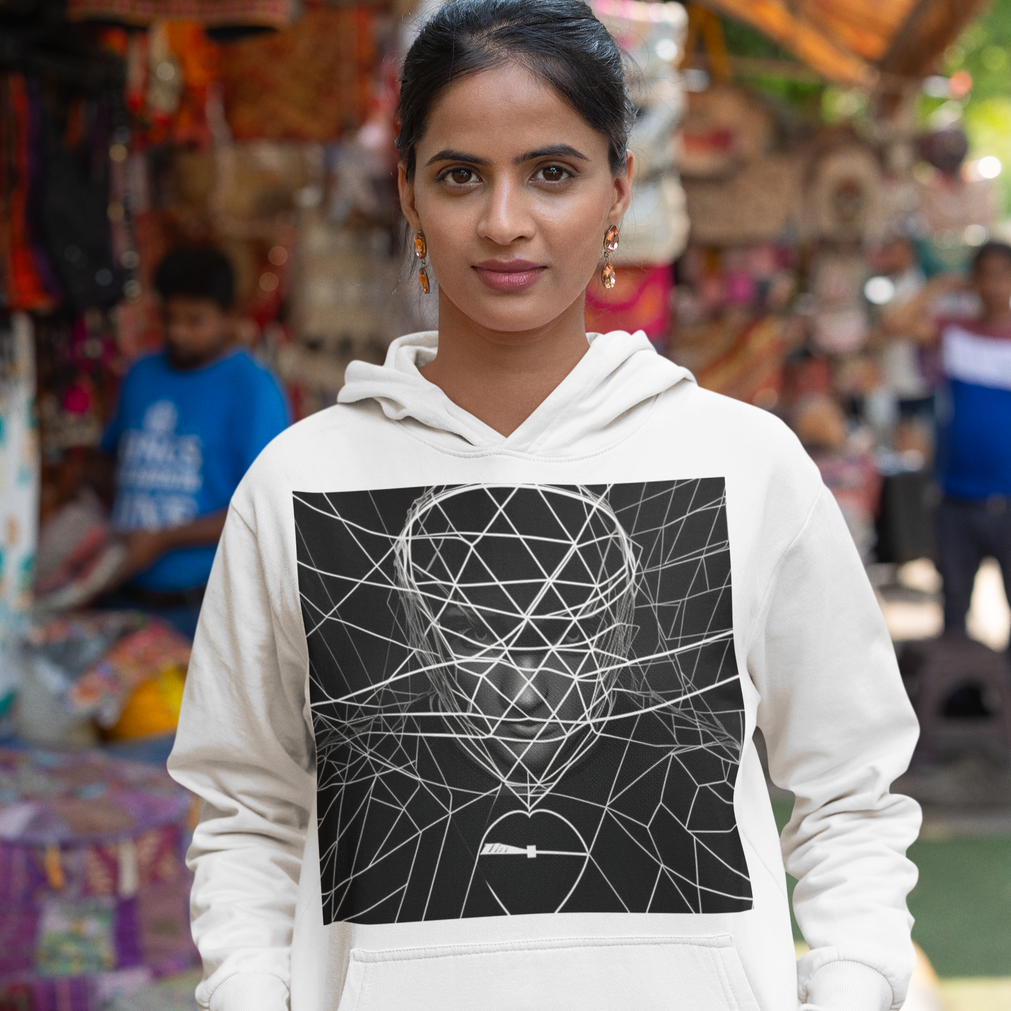 K#503 - Geometric Mind Hoodie – Schwarzweiß trifft Vision | Kirrify