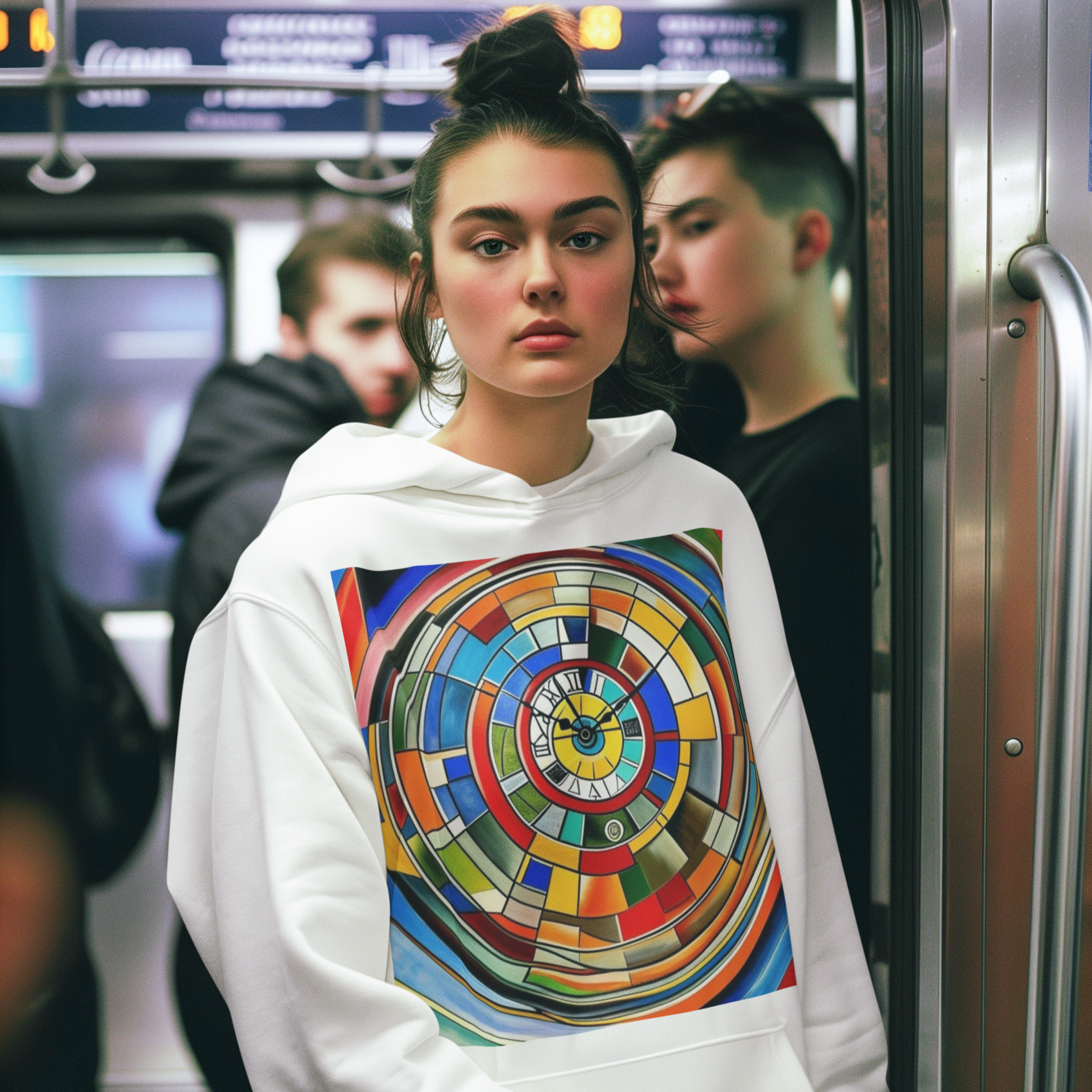 K#513 - Time Spiral Hoodie – Farbige Energie im Kreis der Kunst | Kirrify