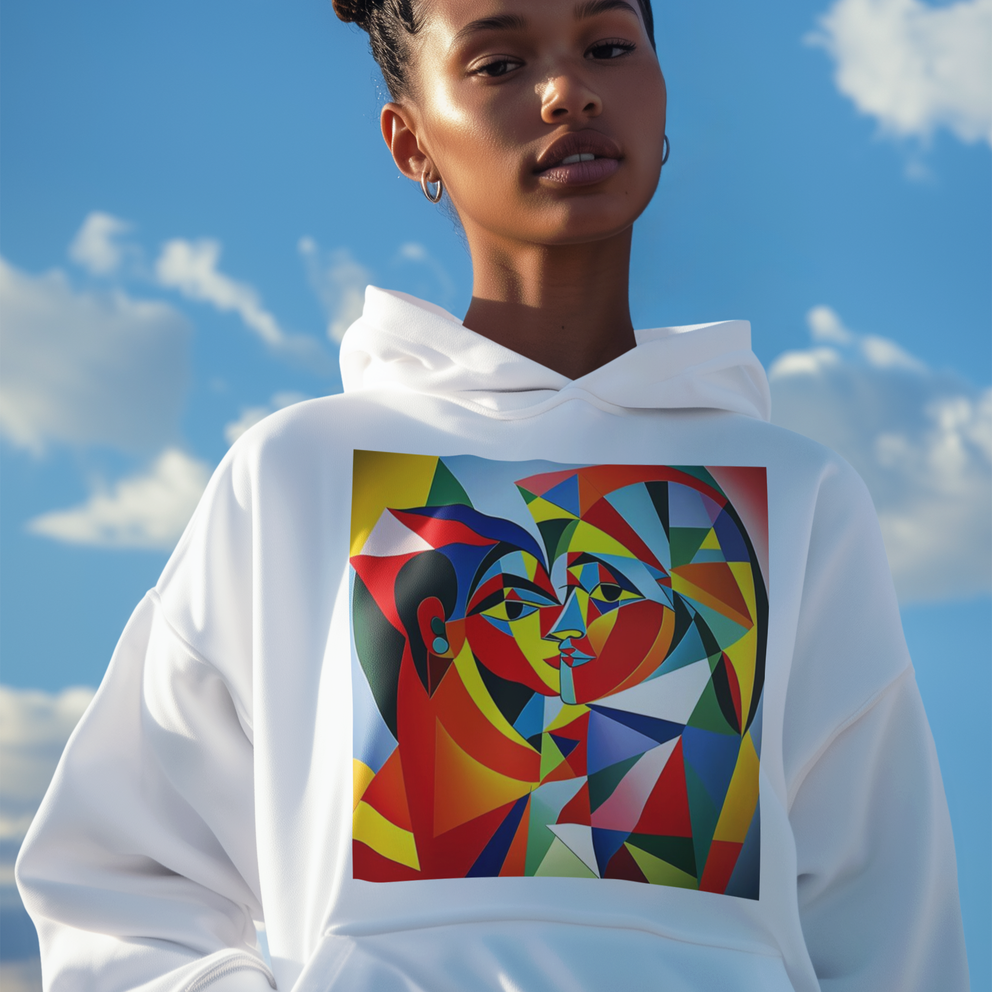 K#524 - Faces of Color Hoodie – Ausdrucksstarke Formen & Emotionen | Kirrify