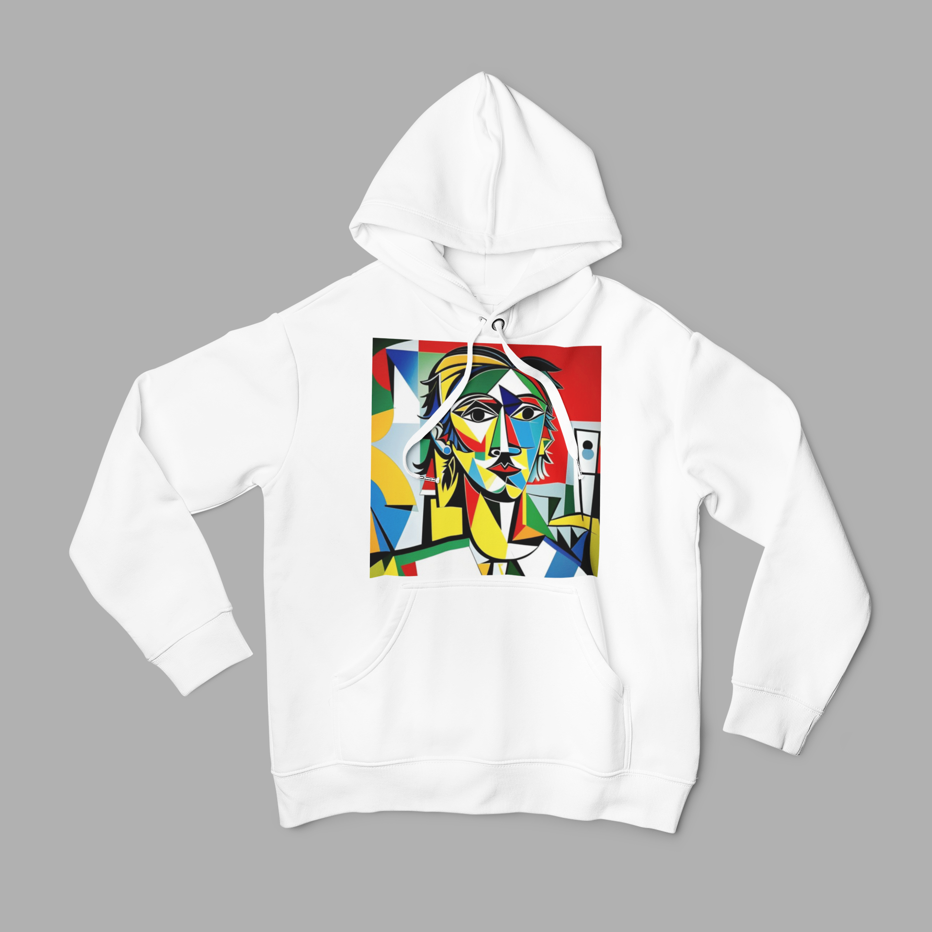 K#528 - Cubist Portrait Hoodie – Bunte Kunst der Formen | Kirrify Artwear