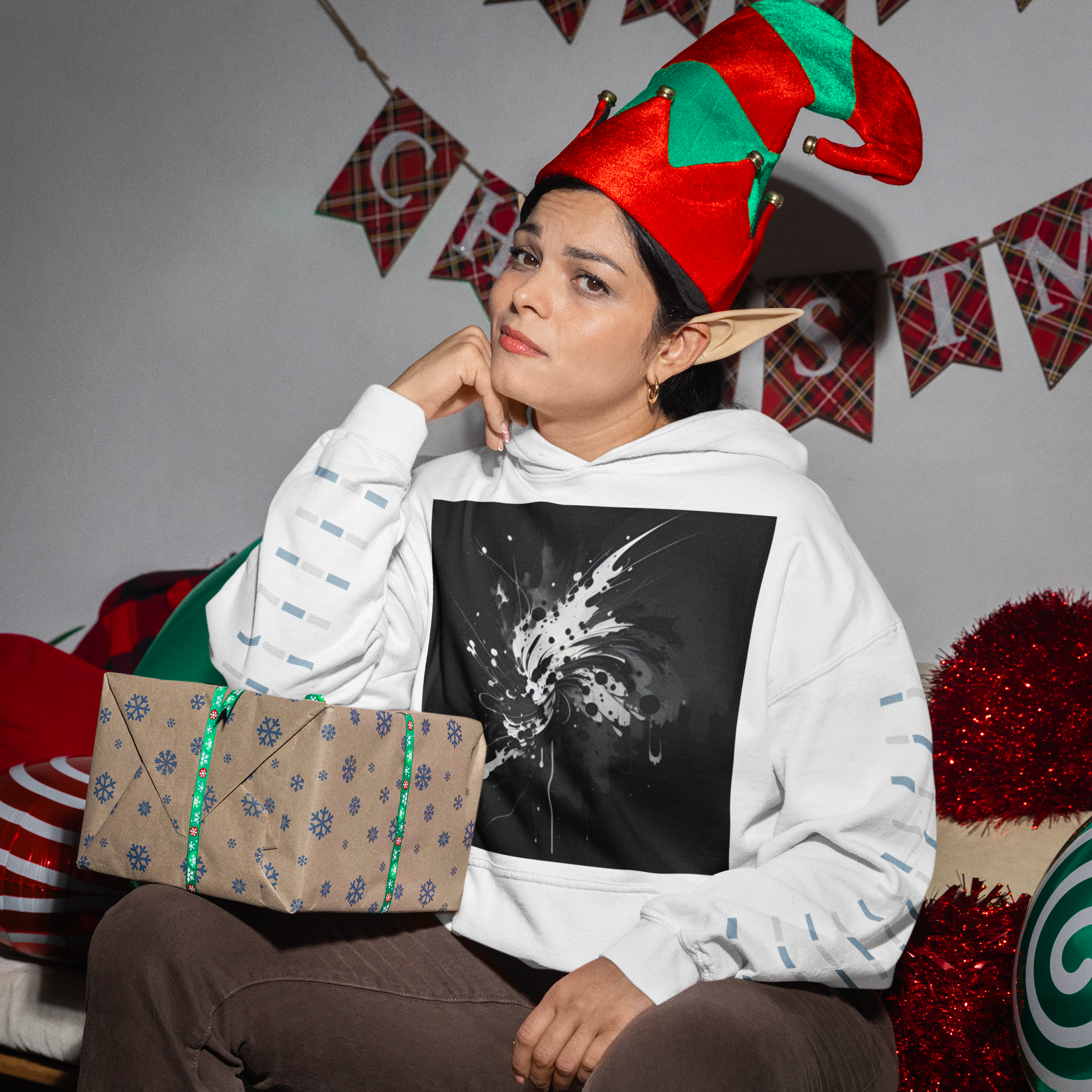 K#535 - Black Splash Art Hoodie – Unisex Winter Edition by Kirrify