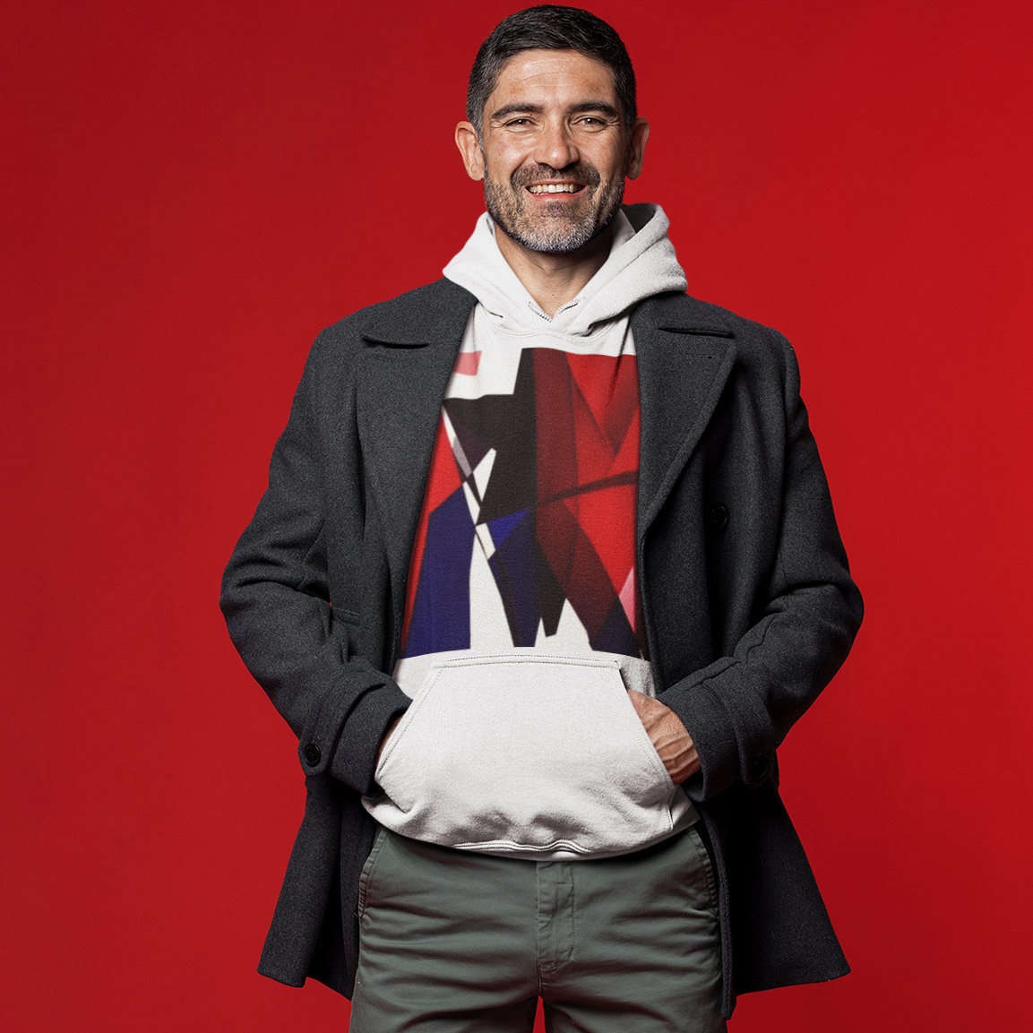 K#539 - Red Blue Geometry Hoodie – Kirrify Unisex Art Collection