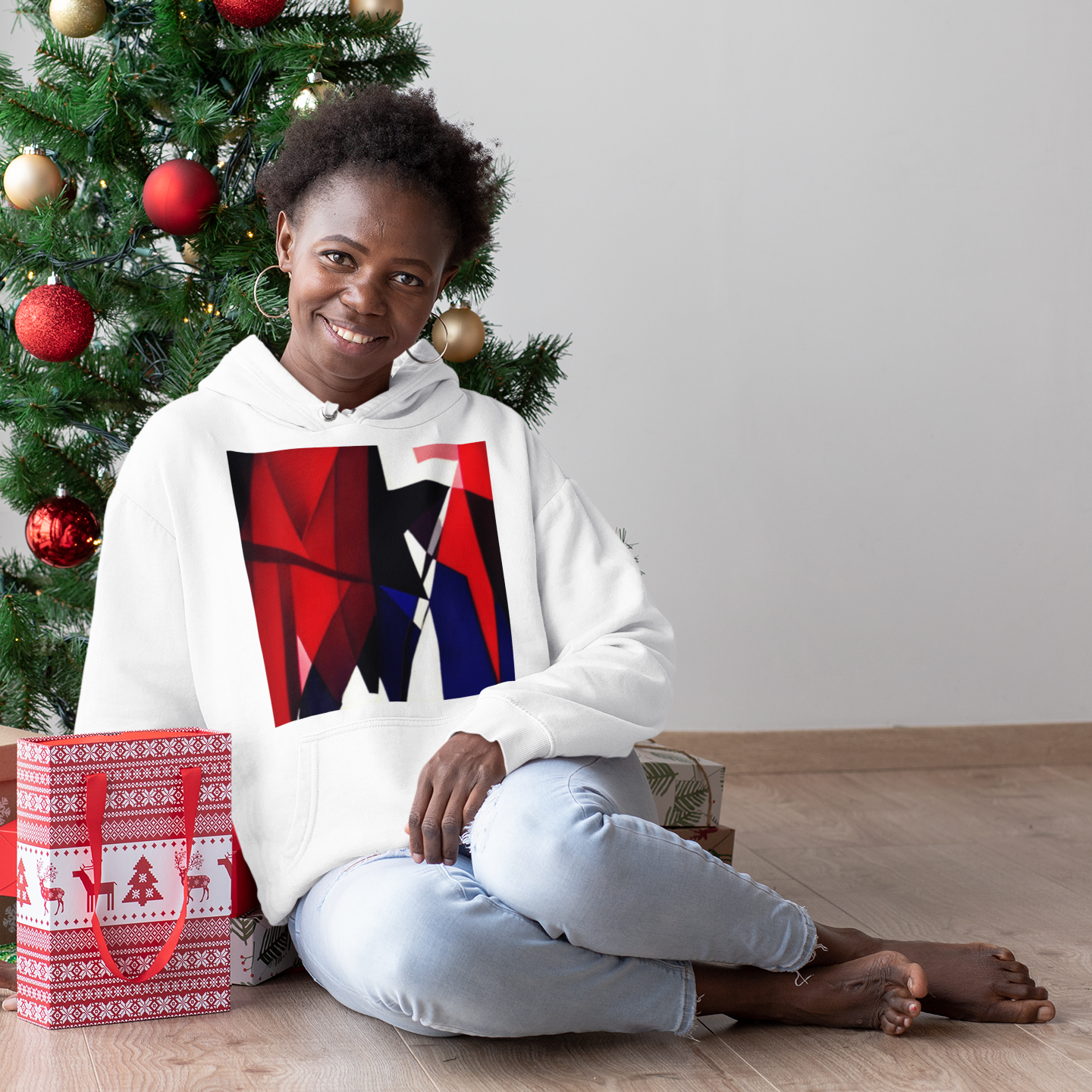 K#539 - Red Blue Geometry Hoodie – Kirrify Unisex Art Collection