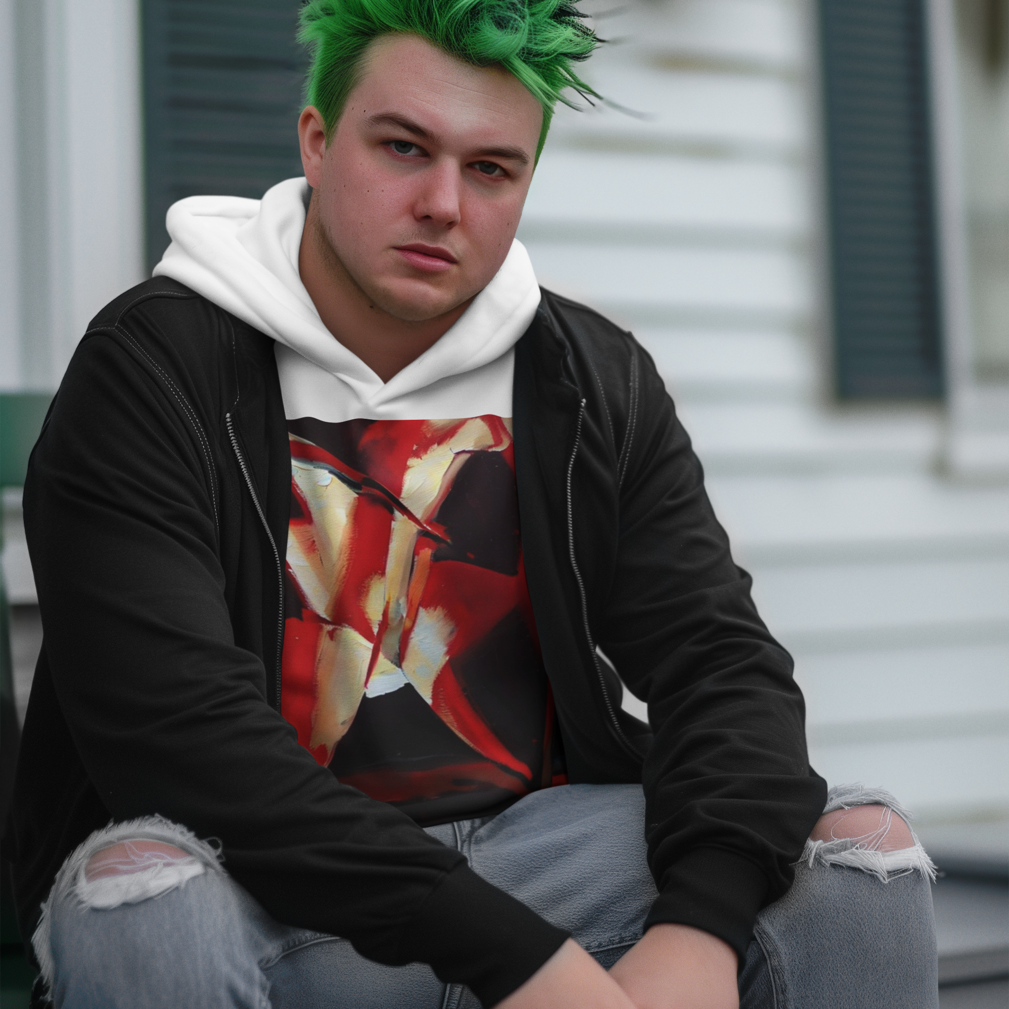 K#540 - Red Abstract Hoodie – Kirrify Art Christmas Edition Unisex