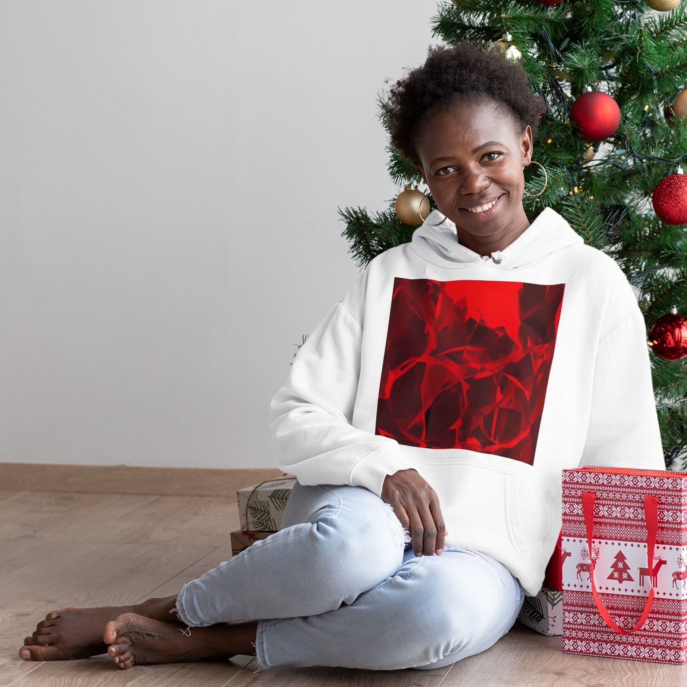 K#546 - Crimson Crystal Hoodie – Kirrify Unisex Christmas Art