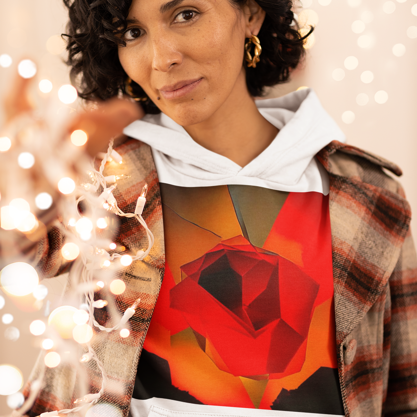 K#547 - Warm Glow Geometry Hoodie – Unisex Kirrify Christmas Art
