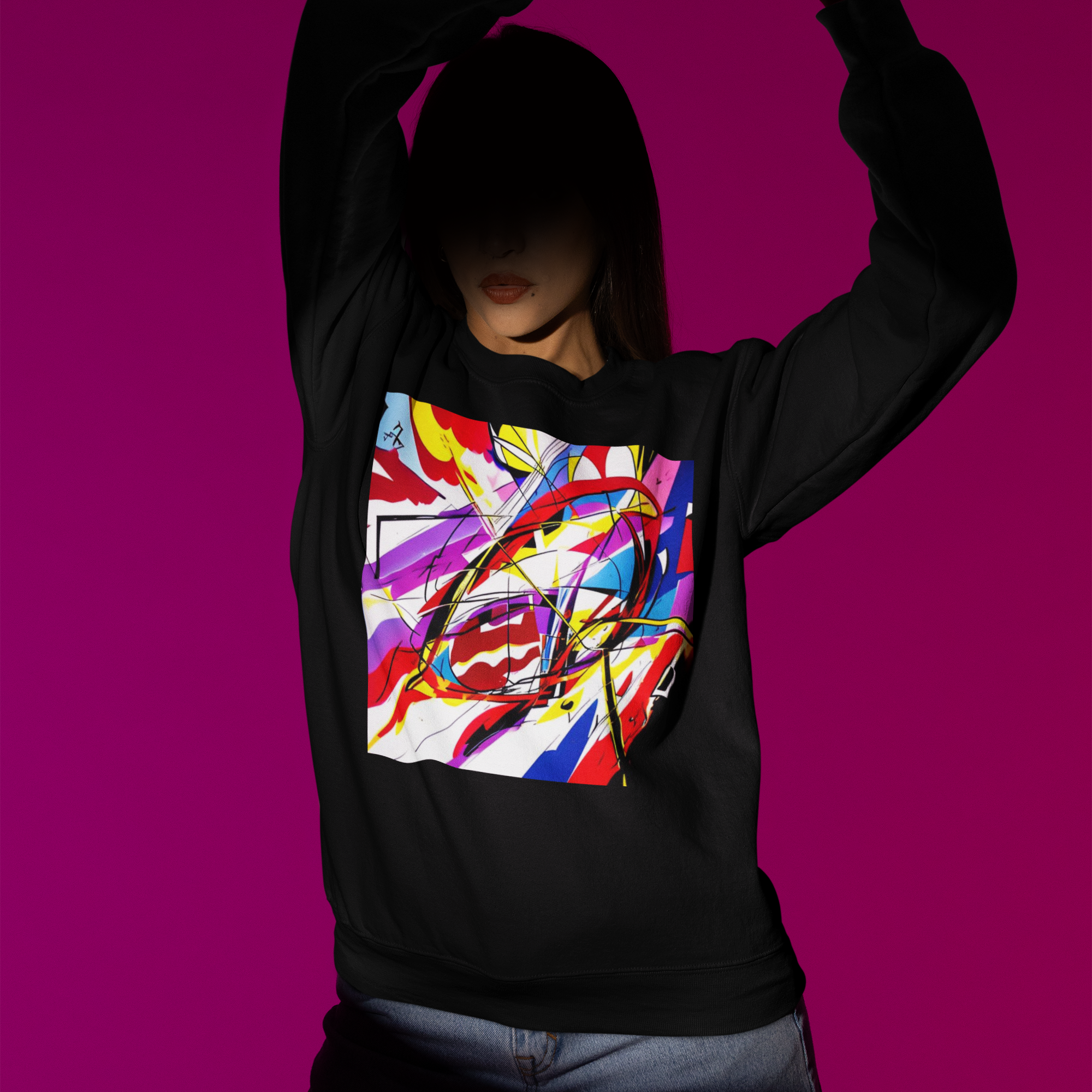 K#428 - Energy Flow Sweatshirt – Dynamische Kunst & urbane Ausdruckskraft | Kirrify