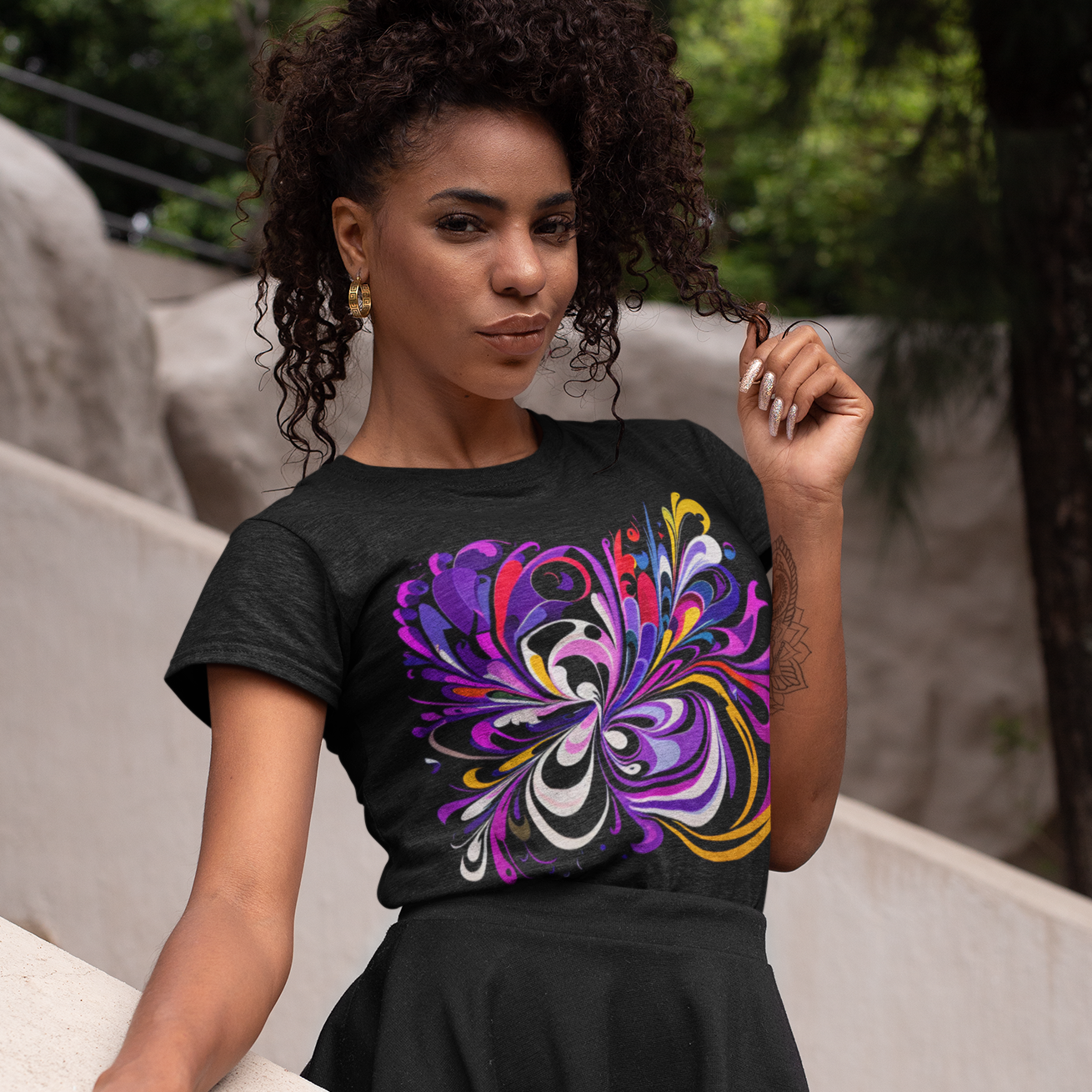 K#193 - Vivid Swirl T-Shirt – Farbexplosion & Energie in Bewegung | Kirrify