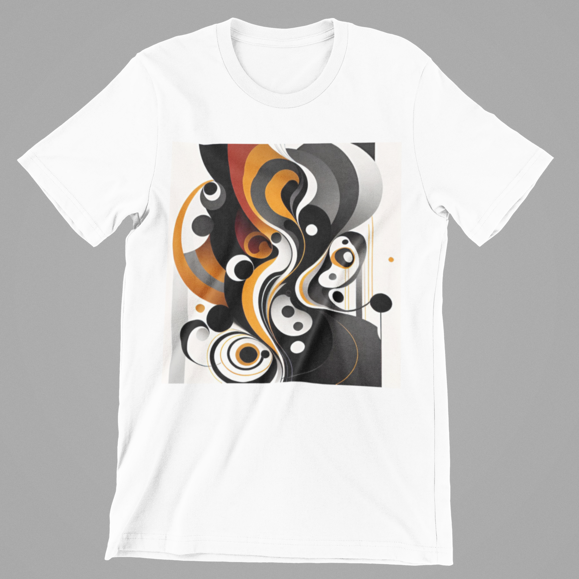 K#183 - Unisex Oversized T-Shirt mit Retro-Grafik – Urban Streetstyle in Orange & Grau