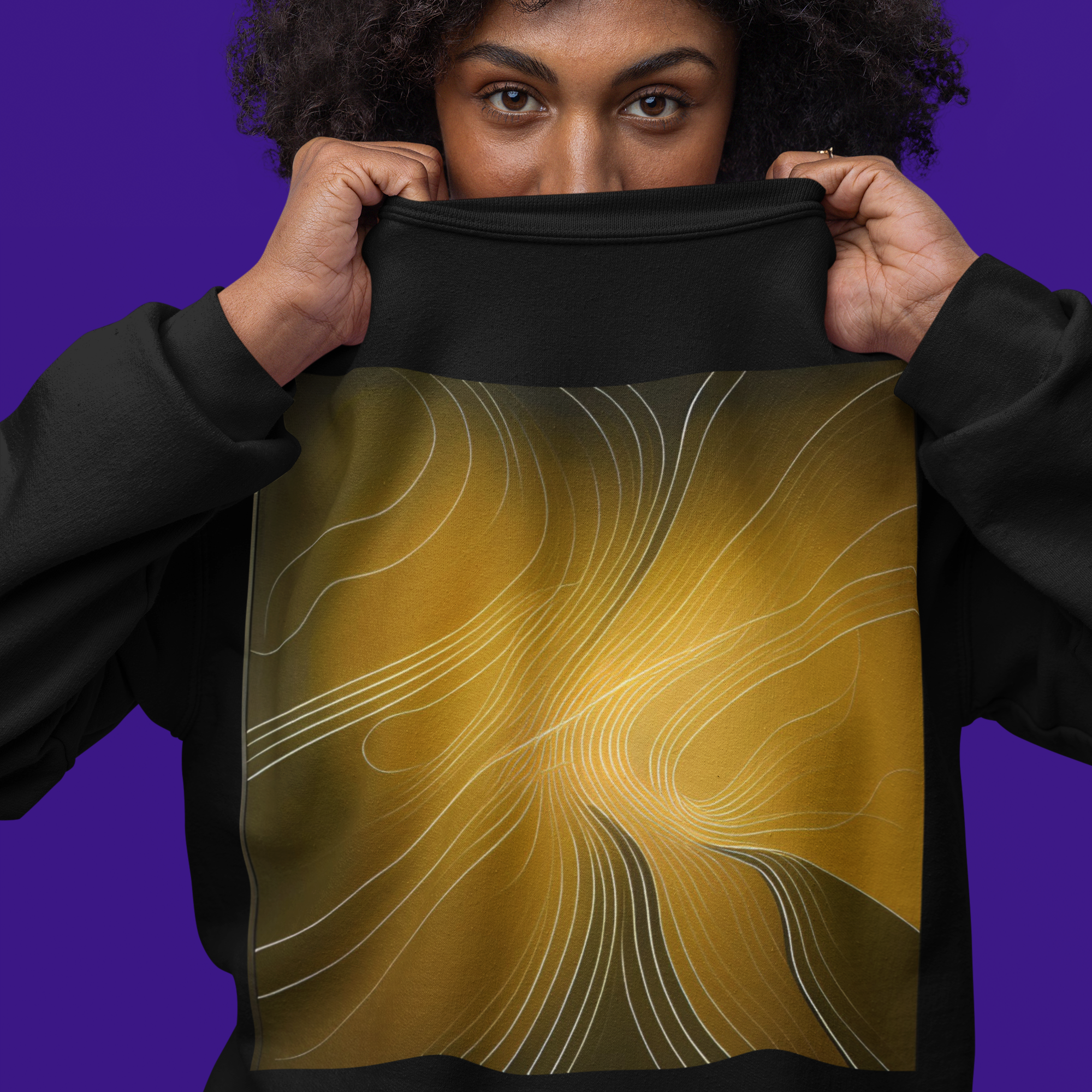 K#435 - Golden Lines Sweatshirt – Minimalistische Bewegung & Glanz | Kirrify Flow