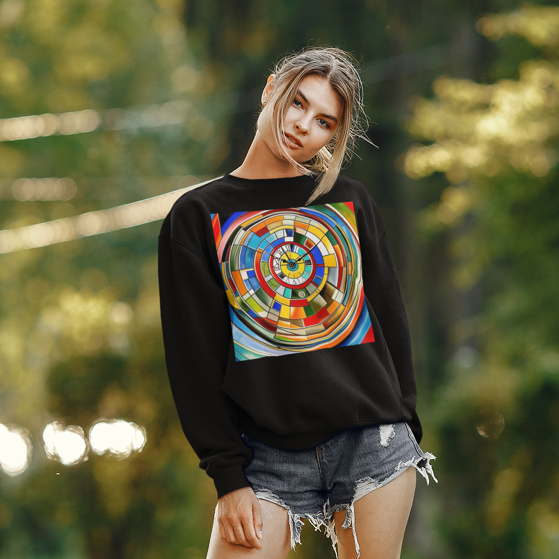 K#513 - Time Spiral Hoodie – Farbige Energie im Kreis der Kunst | Kirrify