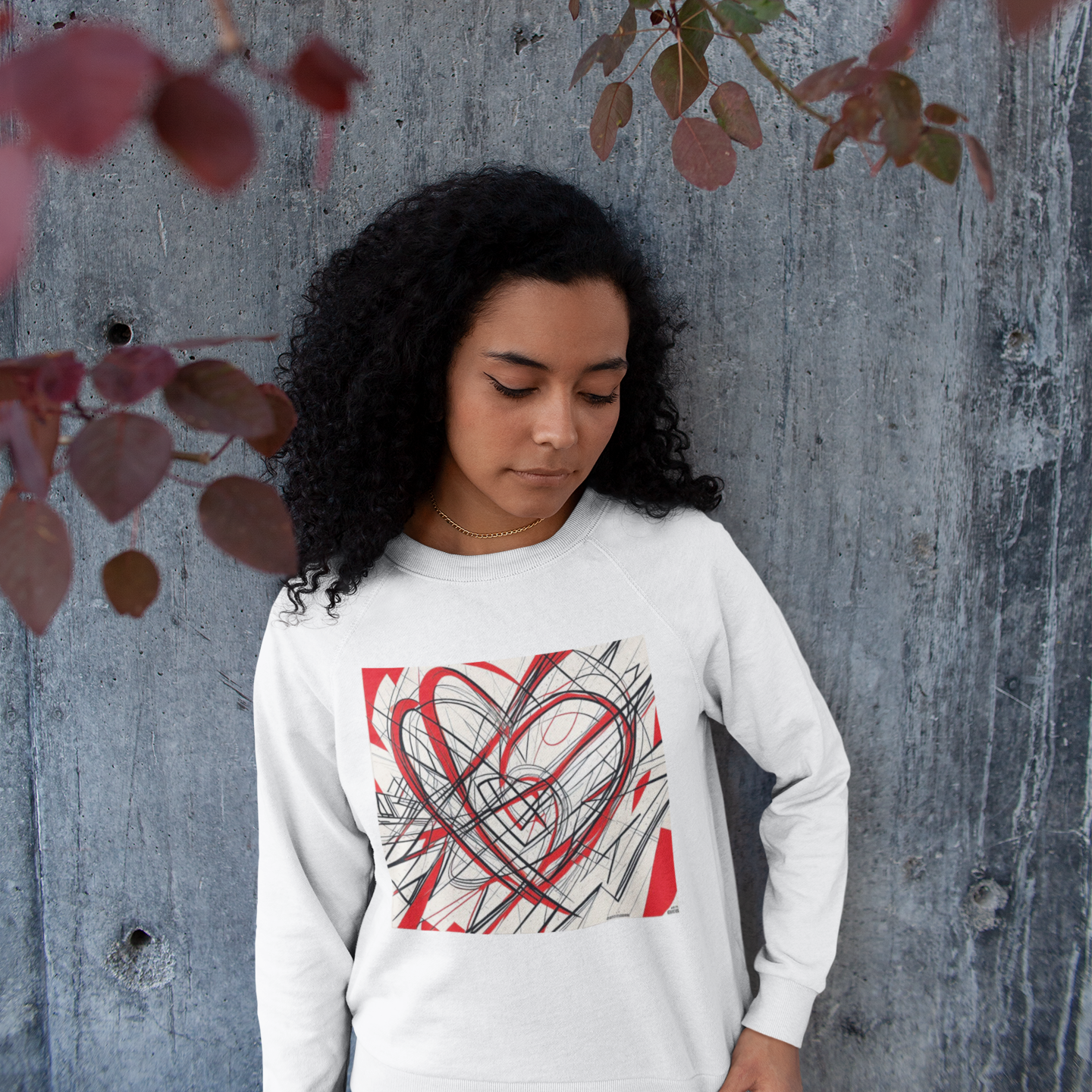 K#510 - Red Heart Lines Hoodie – Kunst trifft Emotion | Kirrify