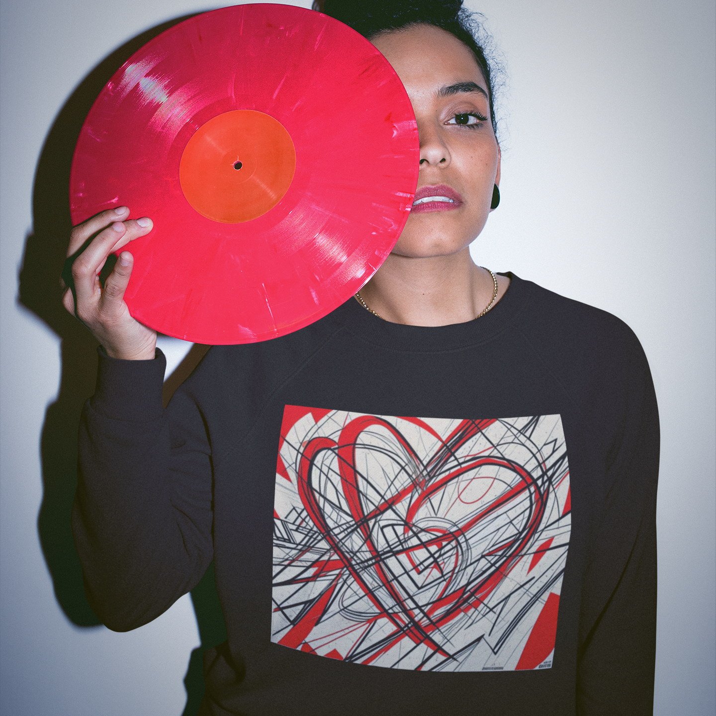 K#510 - Red Heart Lines Hoodie – Kunst trifft Emotion | Kirrify