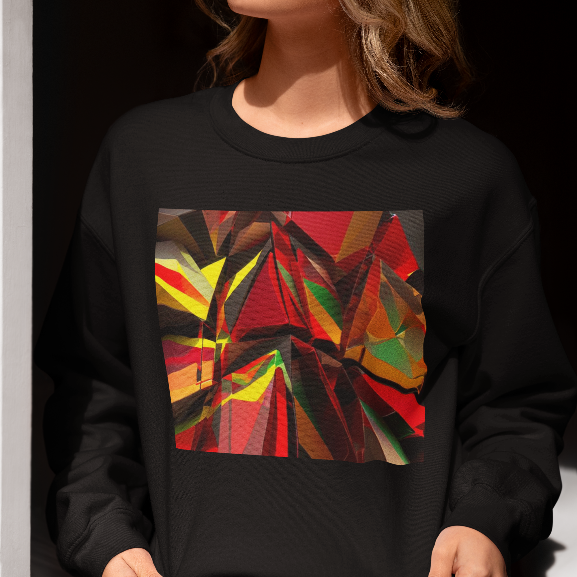 K#417 - Energy Crystal Sweatshirt – Prismaffekt & Farbenergie in Bewegung | Kirrify