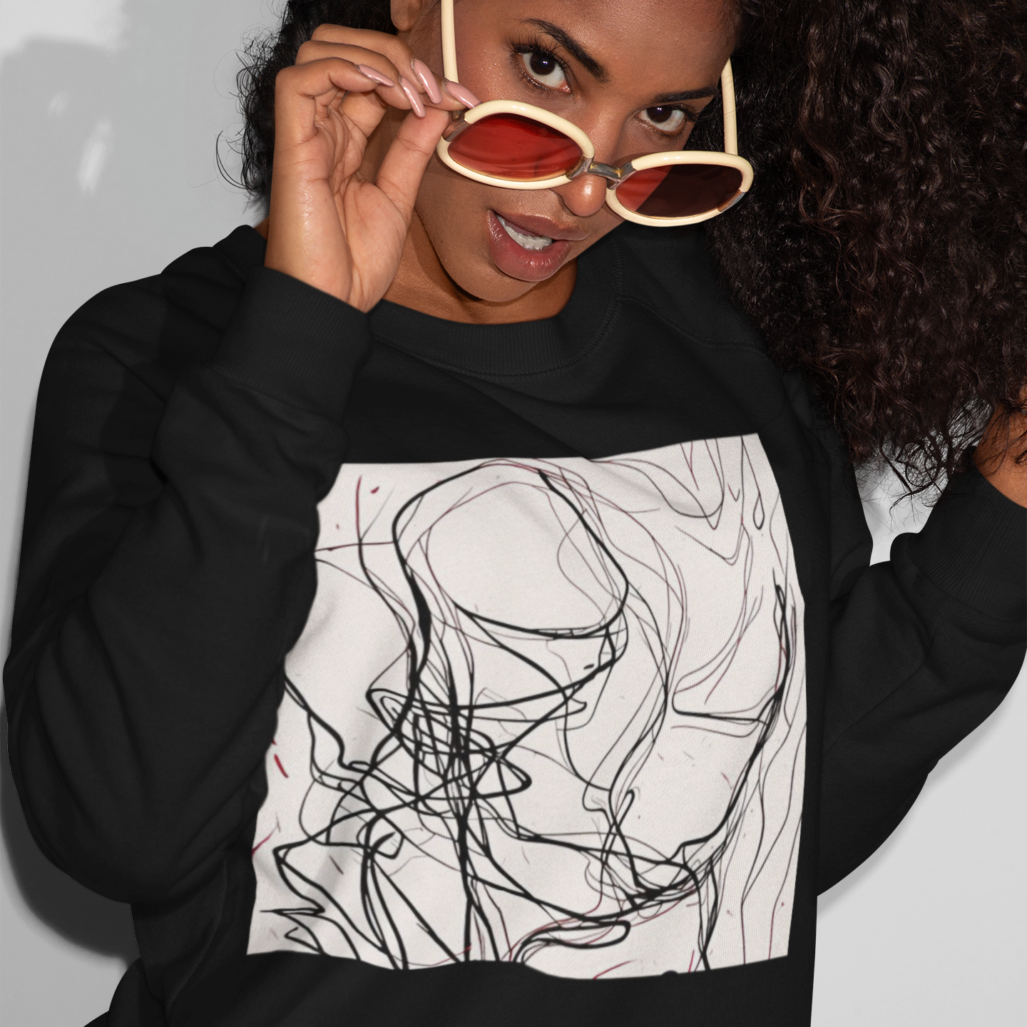 #518 - Free Lines Hoodie – Kunst in Bewegung & Freiheit | Kirrify